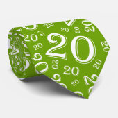 20e verjaardag Random Number Pattern Green Stropdas (Opgerold)
