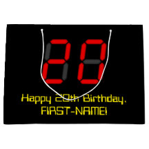 20e verjaardag: Red Digital Clock Style "20" + naa