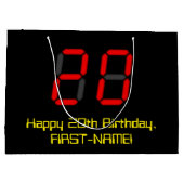 20e verjaardag: Red Digital Clock Style "20" + naa Groot Cadeauzakje (Achterkant)