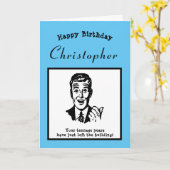 20e verjaardag Retro Cartoon Funny Personalized Kaart (Gele Bloem)