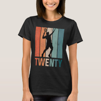 20e verjaardag Retro Tennis Player 20 jaar oud Twe T-shirt