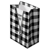 20e verjaardag ritssluiting op Buffalo Plaid   Medium Cadeauzakje (Voorkant Gekanteld)