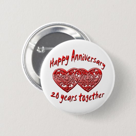 20e. Verjaardag Ronde Button 5,7 Cm (Voorkant /achterkant)