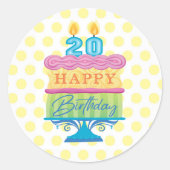 20e verjaardag ronde sticker (Voorkant)