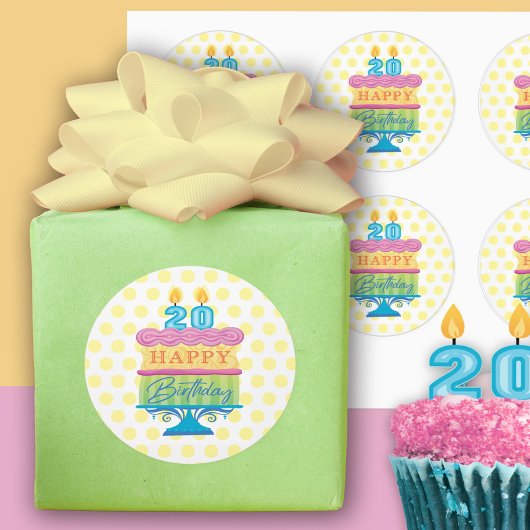 20e verjaardag ronde sticker