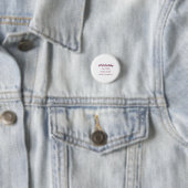 20e verjaardag roze paarse naam datum bericht eenv ronde button 3,2 cm (In situ)