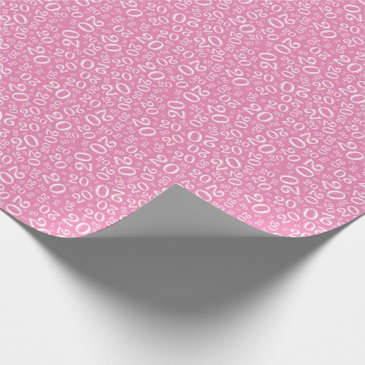20e verjaardag Roze/White Random Number Pattern 20 Cadeaupapier
