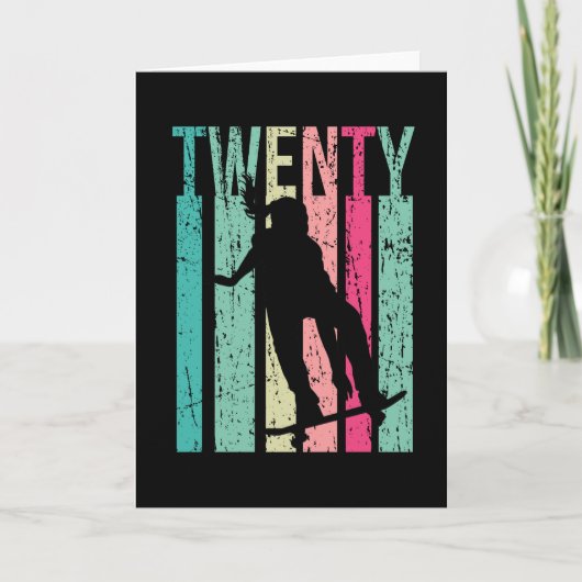 20e verjaardag skateboarder skateboarden 20 kaart (Voorkant)