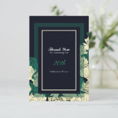 20e verjaardag smaragdgroen roos dank je kaart (Staand voorkant)