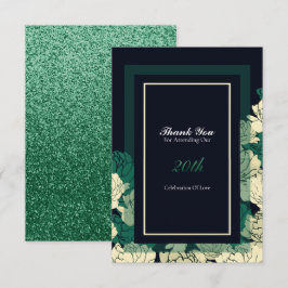 20e verjaardag smaragdgroen roos dank je kaart