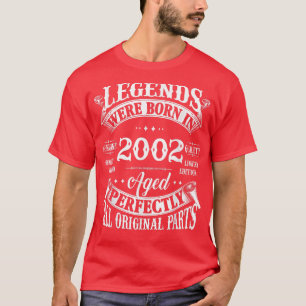 20e verjaardag T-shirt legenden geboren in 2002 2