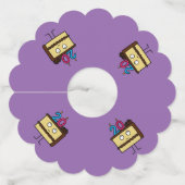 20e verjaardag taart met kaarsen chocolade ijsjes wijnglaslabel (Achterkant)