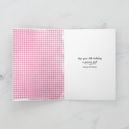 20e verjaardag tabby kat kaart (Binnen)