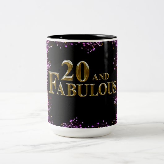 20e verjaardag tweekleurige koffiemok (Center)