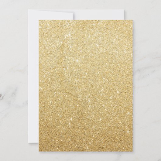 20e verjaardag Uitnodiging zwart en goudglitter (Achterkant)