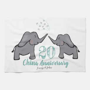 20e verjaardag van de bruiloft in china schattige  theedoek