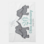 20e verjaardag van de bruiloft in china schattige  theedoek (Verticaal)