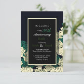 20e verjaardag van de groene roos fotokaart kaart (Staand voorkant)