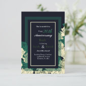 20e verjaardag van de groene roos fotokaart kaart (Staand voorkant)