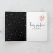 20e verjaardag van de luchtballonnen en Confetti Kaart (Binnen)