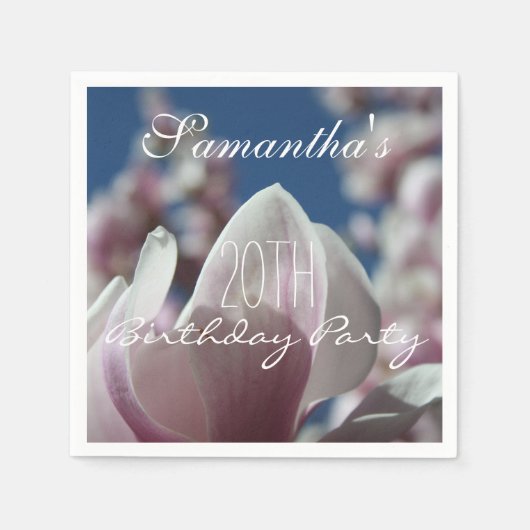 20e verjaardag van de Magnolia Spring Party Paper Servetten (Voorkant)
