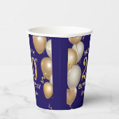 20e verjaardag van de marineblauw en goudballonnen papieren bekers (Rechts)
