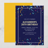 20e verjaardag van de Navy - Rainbow Confetti Kaart (Voorkant / Achterkant)