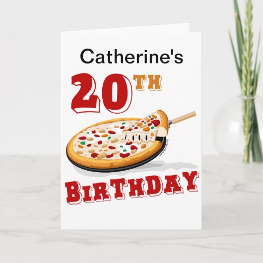 20e verjaardag van de Pizza Partij Kaart (Voorkant)