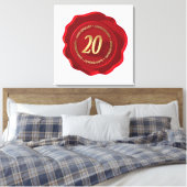 20e verjaardag van de rode wax-zegel canvas afdruk (Insitu (Slaapkamer))