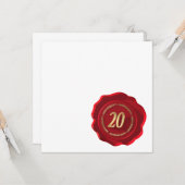 20e verjaardag van de rode wax-zegel kaart (Voorkant / Achterkant in situ)