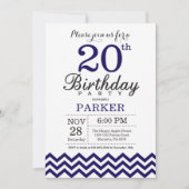 20e verjaardag van de uitnodiging van Birthday Nav (Voorkant)