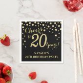 20e verjaardag van de Zwarte en Gold Diamond Napki Servet (Insitu)