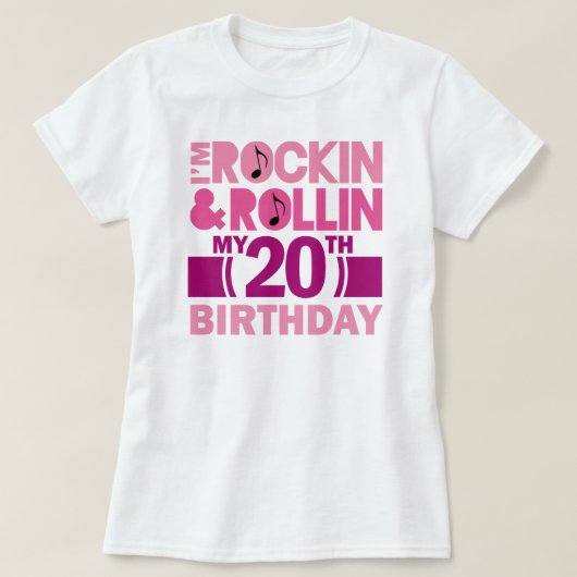 20e verjaardag van het cadeautje voor Vrouw T-shirt (Design voorkant)