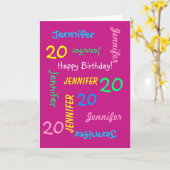20e verjaardag van het Wenskaart Roze Kaart (Gele Bloem)