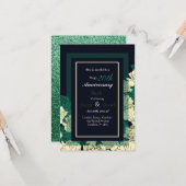 20e verjaardag van smaragdgroene roos print kaart (Voorkant / Achterkant in situ)