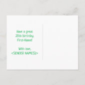 20e verjaardag: Vet, Vun, Eenvoudig, Regenboog 20 Briefkaart (Achterkant)