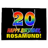 20e verjaardag: Vet, Vun, Eenvoudig, Regenboog 20 Groot Cadeauzakje (Achterkant)