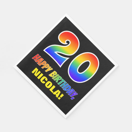 20e verjaardag: Vet, Vun, Eenvoudig, Regenboog 20 Servet (Hoek)