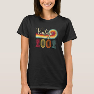 20e Verjaardag Vintage 2002 20 Jaar Oud Mannen Vro T-shirt