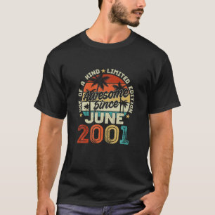 20e verjaardag Vintage juni 2001 20 jaar oude retr T-shirt