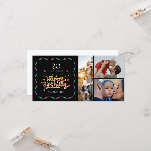 20e verjaardag voor iemand Fabulous Custom Photo (Voorkant / Achterkant in situ)