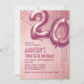 20e Verjaardag Vrouwen Roze Goud Kaart (Voorkant)