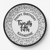 20e verjaardag Willekeurig Getal Patroon 25 Zwart/ Papieren Bordje (Voorkant)