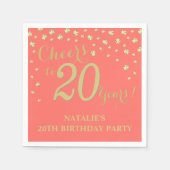 20e verjaardag Witte en koraaldiamant Servet (Voorkant)