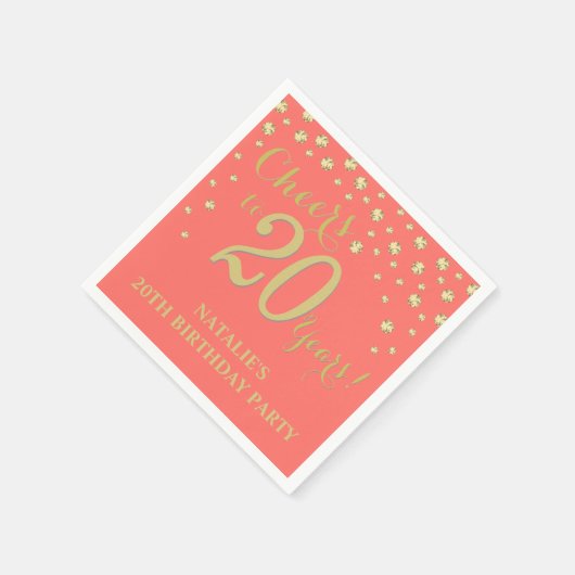 20e verjaardag Witte en koraaldiamant Servet (Hoek)