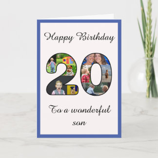 20e verjaardag zoon foto collage Sjabloon