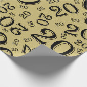 20e verjaardag zwart/goudgrijs patroon 20 cadeaupapier (Hoek)