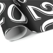 20e verjaardag zwart/wit Random Number Patroon 20 Cadeaupapier (Rol Hoek)