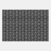 20e verjaardag zwart wit typografie nummers inpakpapier vel (Voorkant)