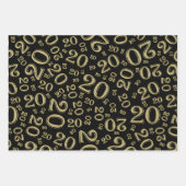20e verjaardag zwart-witpatroon en Gold-nummerpatr Inpakpapier Vel (Voorkant)
